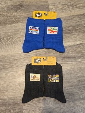 NWT Lot Of 2 Blue Q Tag Socks S/M
